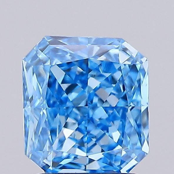 Loose Diamond - RADIANT 1.18ct Fancy Vivid Blue VS1: Loose Diamond - RADIANT 1.18ct Fancy Vivid Blue VS1 Source: This is a real non-mined Diamond that has been grown in a lab Shape: RADIANT Carats: 1.18 Color: Fancy Vivid Blue Certification: IGI Video: