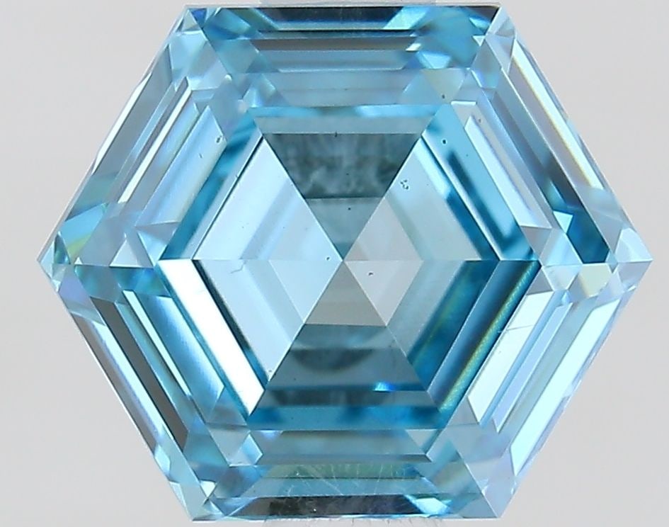 Loose Diamond - HEXAGONAL 1.11ct Fancy Intense Blue VS1: Loose Diamond - HEXAGONAL 1.11ct Fancy Intense Blue VS1 Source: This is a real non-mined Diamond that has been grown in a lab Shape: HEXAGONAL Carats: 1.11 Color: Fancy Intense Blue Certification: IGI