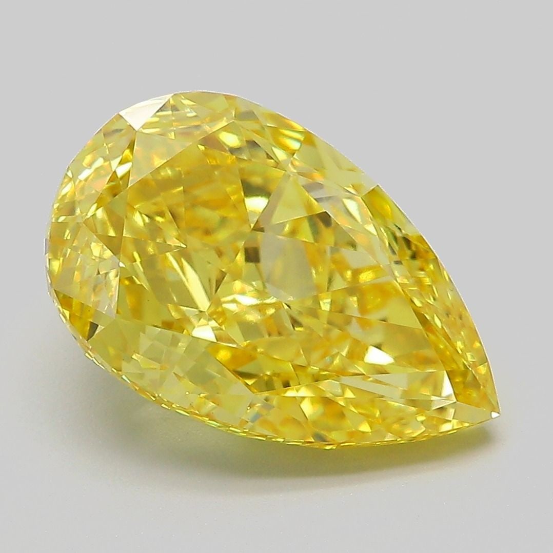 Loose Diamond - PEAR 5.21ct Fancy Vivid Yellow VS1: Loose Diamond - PEAR 5.21ct Fancy Vivid Yellow VS1 Source: This is a real non-mined Diamond that has been grown in a lab Shape: PEAR Carats: 5.21 Color: Fancy Vivid Yellow Certification: IGI Video: