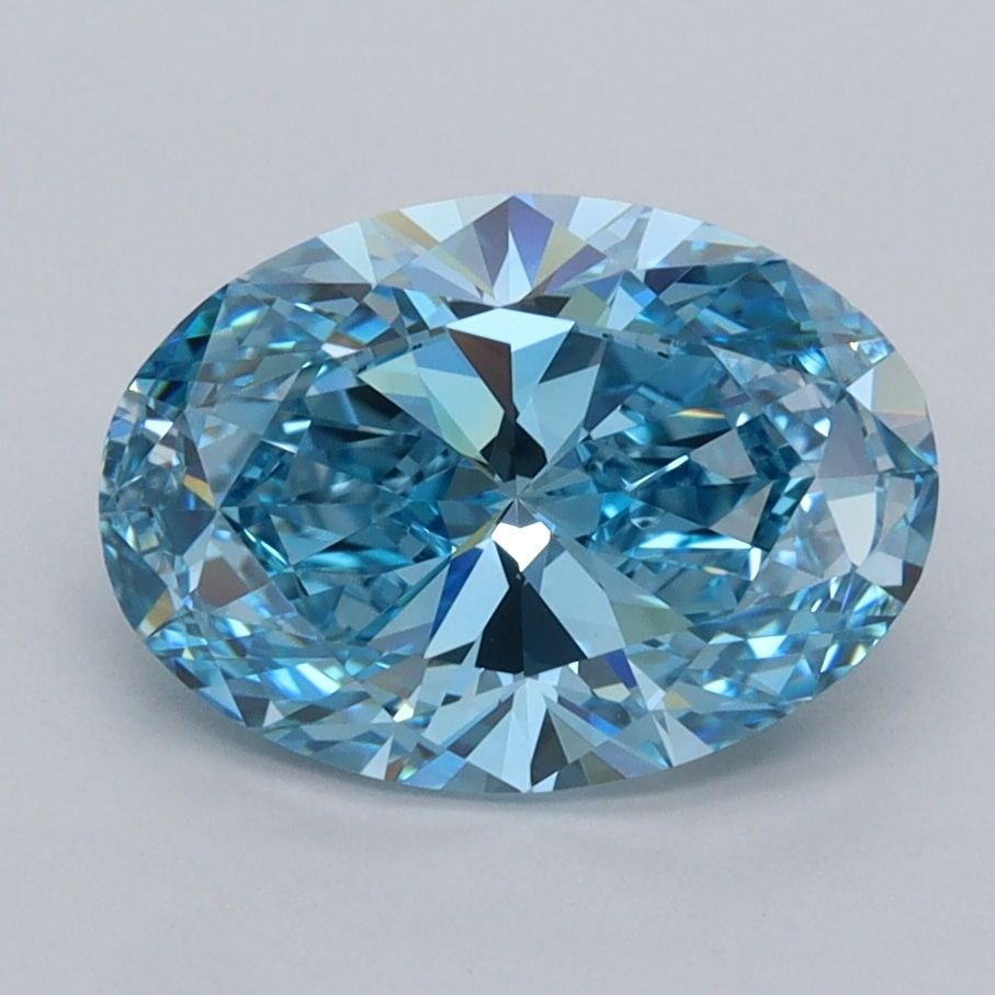 Loose Diamond - OVAL 2.08ct Fancy Vivid Blue VVS1: Loose Diamond - OVAL 2.08ct Fancy Vivid Blue VVS1 Source: This is a real non-mined Diamond that has been grown in a lab Shape: OVAL Carats: 2.08 Color: Fancy Vivid Blue Certification: IGI Video: