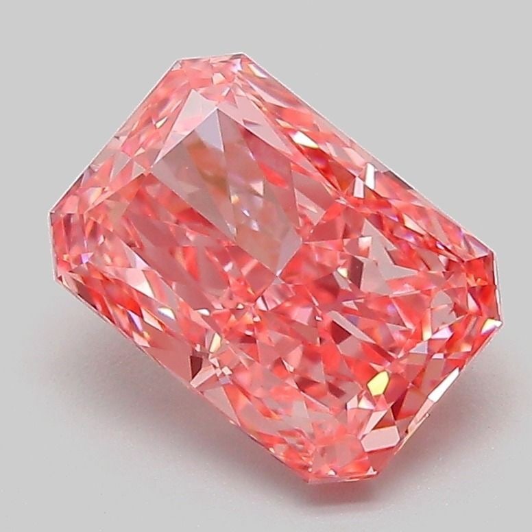 Loose Diamond - RADIANT 2.1ct Fancy Vivid Pink VVS2: Loose Diamond - RADIANT 2.1ct Fancy Vivid Pink VVS2 Source: This is a real non-mined Diamond that has been grown in a lab Shape: RADIANT Carats: 2.1 Color: Fancy Vivid Pink Certification: IGI Video:
