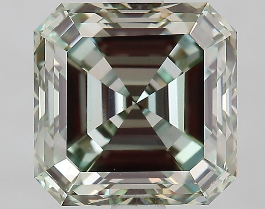 Loose Diamond - ASSCHER 3.1ct Fancy Green VVS2: Loose Diamond - ASSCHER 3.1ct Fancy Green VVS2 Source: This is a real non-mined Diamond that has been grown in a lab Shape: ASSCHER Carats: 3.1 Color: Fancy Green Certification: IGI Video: