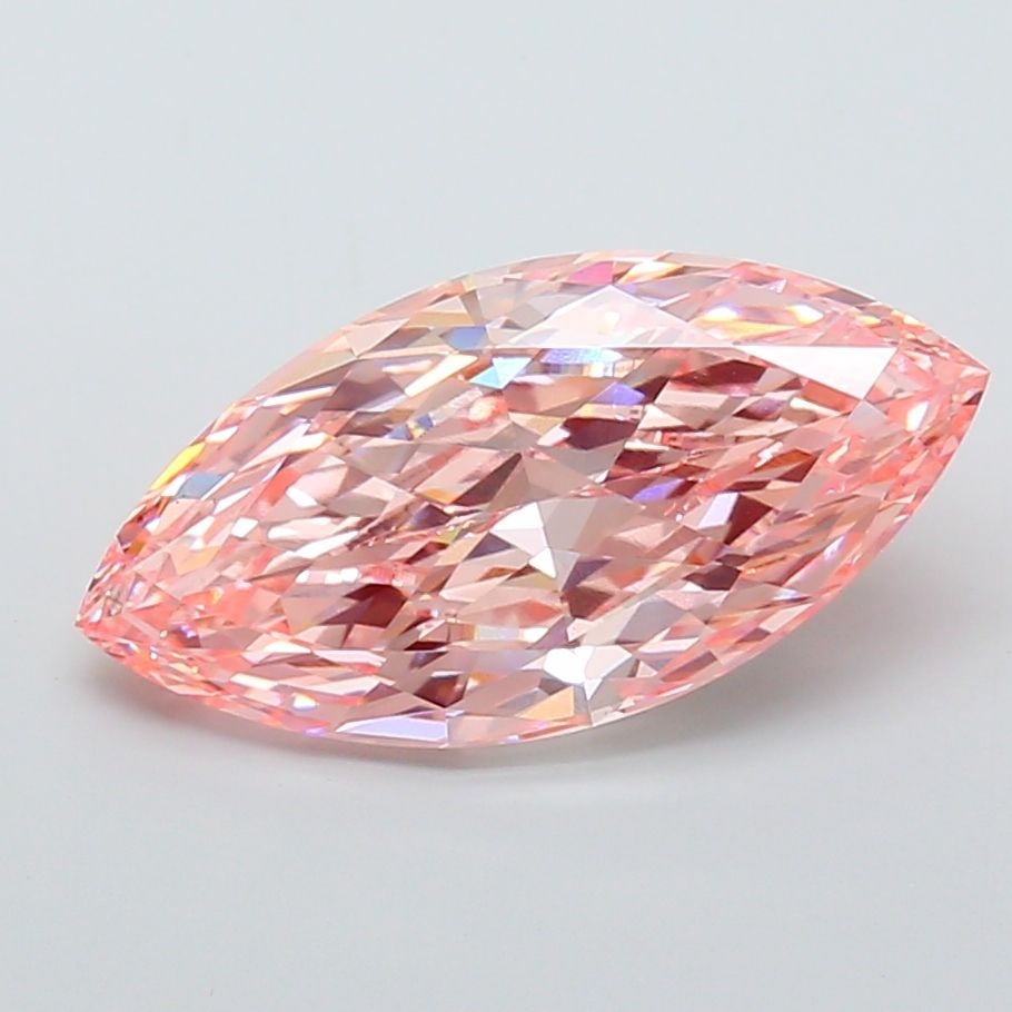 Loose Diamond - MARQUISE 10.53ct Fancy Vivid Pink VS1: Loose Diamond - MARQUISE 10.53ct Fancy Vivid Pink VS1 Source: This is a real non-mined Diamond that has been grown in a lab Shape: MARQUISE Carats: 10.53 Color: Fancy Vivid Pink Certification: IGI Vid