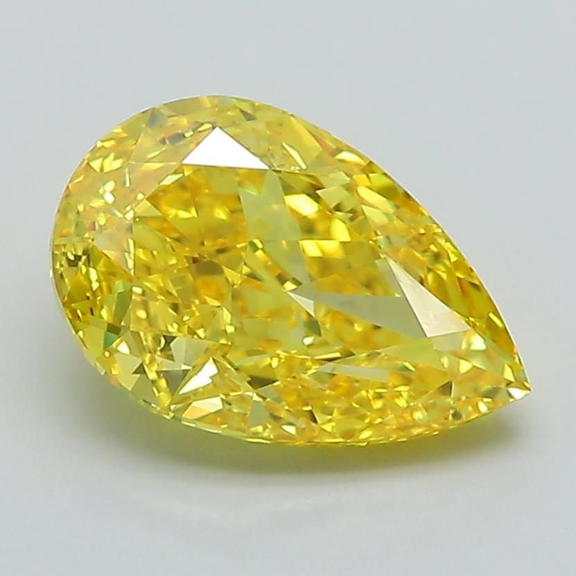 Loose Diamond - PEAR 2.08ct Fancy Vivid Yellow VS1: Loose Diamond - PEAR 2.08ct Fancy Vivid Yellow VS1 Source: This is a real non-mined Diamond that has been grown in a lab Shape: PEAR Carats: 2.08 Color: Fancy Vivid Yellow Certification: IGI Video: