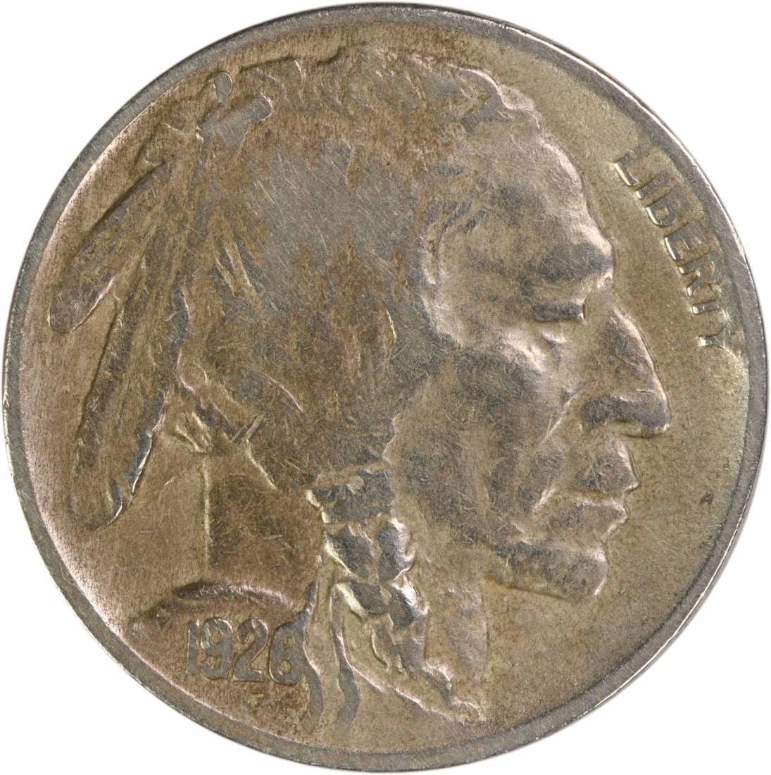 VF Grade 1926 Denver Mint Buffalo Nickel Uncertified Five Cent Coin: VF Grade 1926 Denver Mint Buffalo Nickel Uncertified Five Cent Coin This 1926-D Buffalo Nickel from the Denver Mint is a circulated coin with a VF (Very Fine) grade. Designed by James Earle Fraser, th