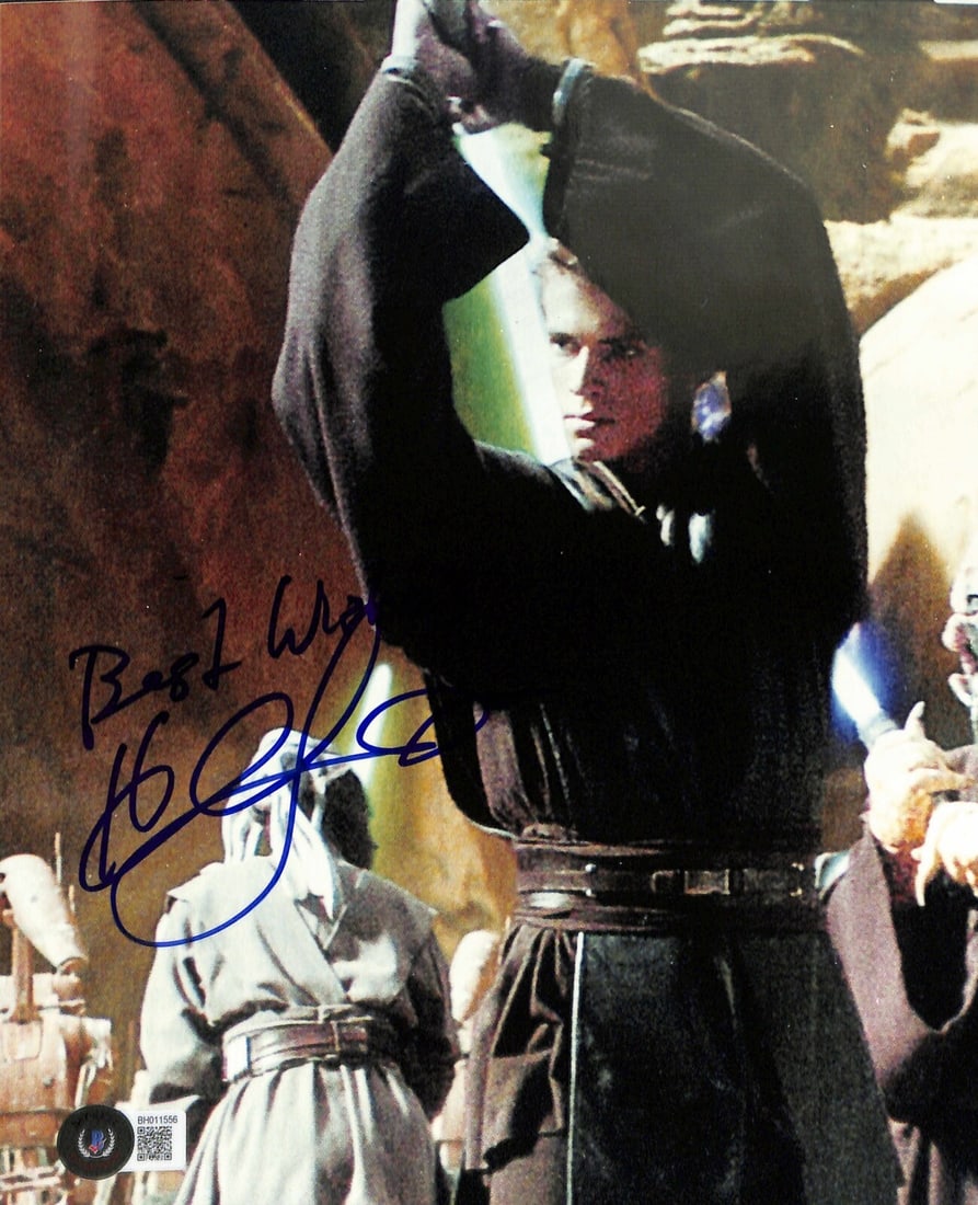 Hayden Christensen Signed 8x10 Star Wars Photo Beckett Certified Autograph: Hayden Christensen Signed 8x10 Star Wars Photo Beckett Certified Autograph This is an original 8x10 photograph signed by Hayden Christensen, who portrayed Anakin Skywalker in Star Wars: Attack of the 