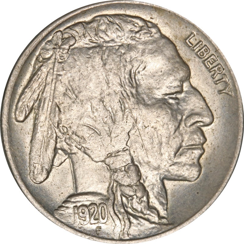 1920-P Buffalo Nickel Circulated Nickel Coin Uncertified: 1920-P Buffalo Nickel Circulated Nickel Coin Uncertified This 1920-P Buffalo Nickel is a classic piece of numismatic history. It features the iconic Native American and buffalo motifs, representative 