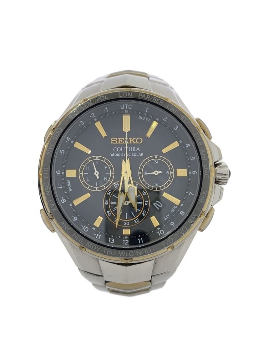SEIKO Brightz solar radio chronograph stainless steel men's wristwatch: SEIKO Brightz solar radio chronograph stainless steel men's wristwatch This SEIKO Brightz 8B92-0AL0 is a men's solar-powered radio chronograph wristwatch. Crafted in stainless steel with a black color