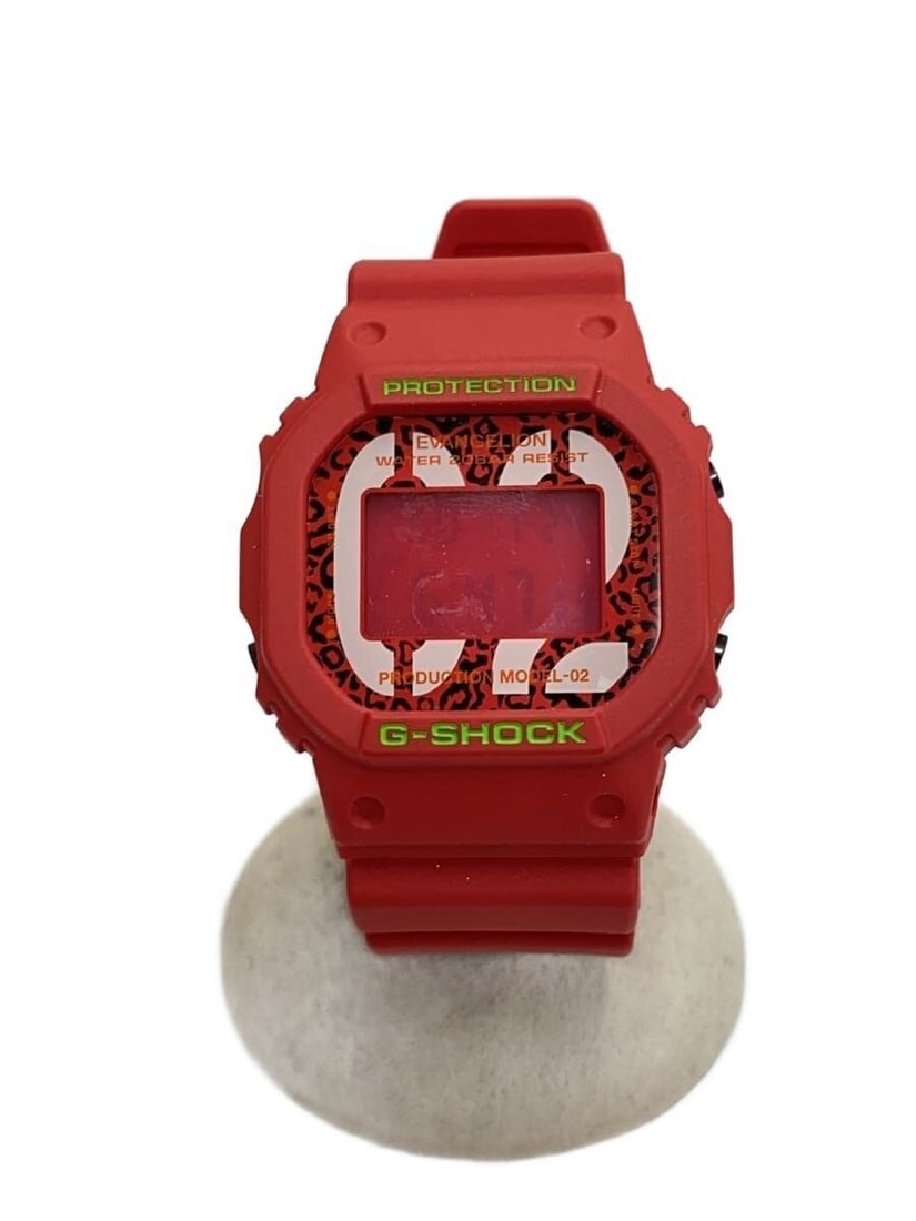 CASIO DW-5600VT Evangelion Asuka Men's Wristwatch: CASIO DW-5600VT Evangelion Asuka Men's Wristwatch This Casio Evangelion Collaboration Asuka Model DW-5600VT men's wristwatch features a distinctive red design inspired by the popular Evangelion series