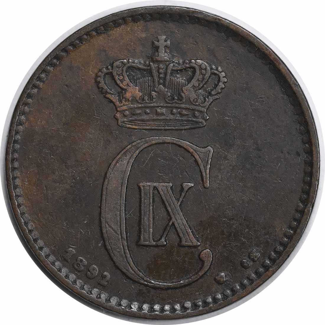 1892 Denmark 2 Ore KM793.1 Copper Coin Uncertified: 1892 Denmark 2 Ore KM793.1 Copper Coin Uncertified This 1892 CS Denmark 2 Ore (KM793.1) features a composition of copper and is graded as Extra Fine (XF). The coin is circulated and is in pre-owned co