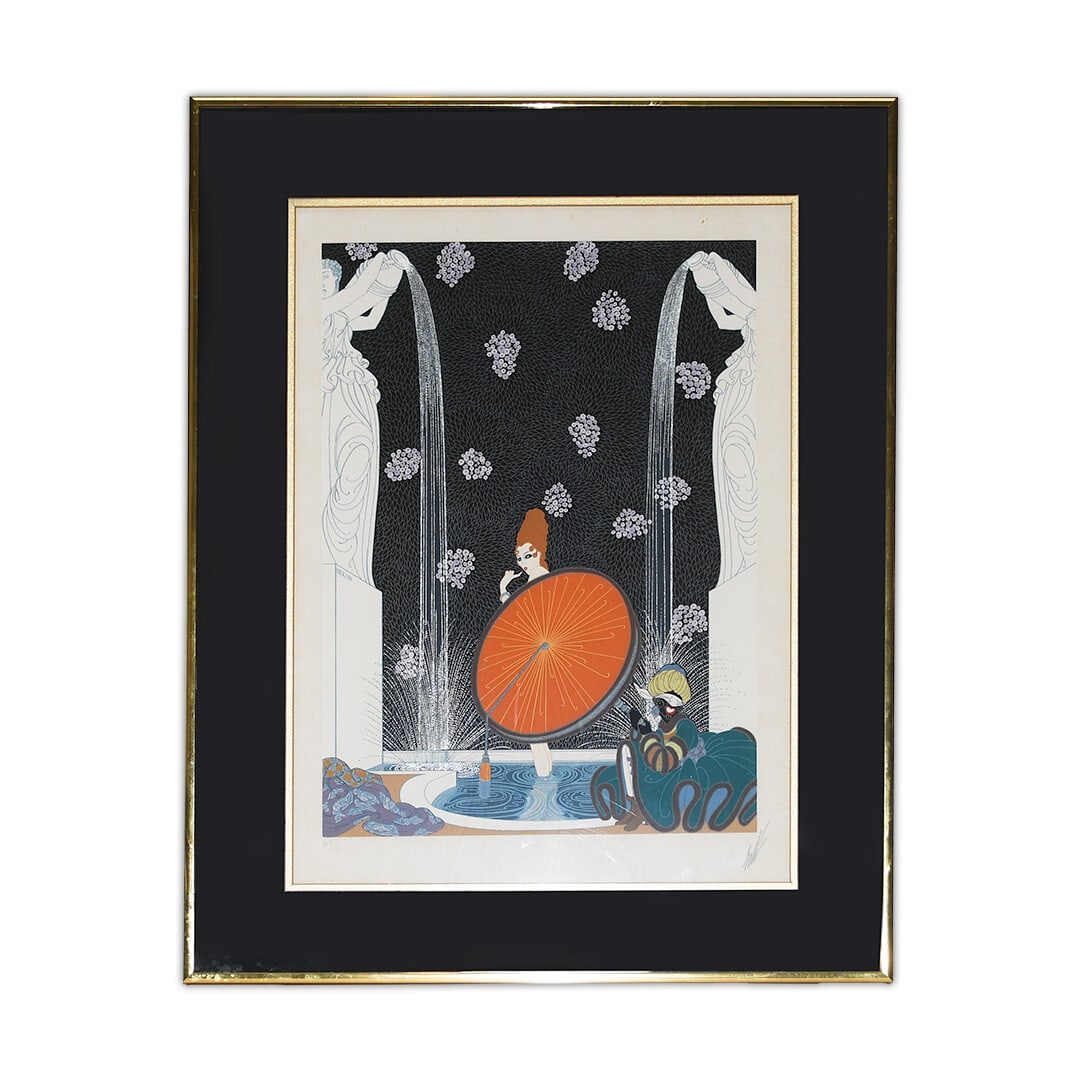 Erte Bath of Marquise signed Art Deco lithograph print (1 of 4)