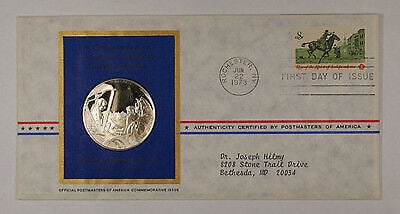 Sterling Silver 1973 Colonial Communications Medal Postmasters of America: Sterling Silver 1973 Colonial Communications Medal Postmasters of America This is a 1973 Postmasters of America commemorative medal produced by the Franklin Mint. Crafted from 0.925 sterling silver, t