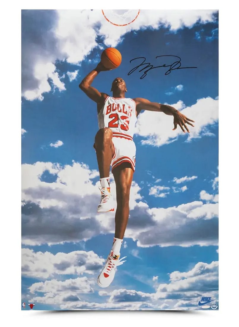 Michael Jordan Signed 23x35 Sky Jordan Photo Chicago Bulls Upper Deck Authenticated: Michael Jordan Signed 23x35 Sky Jordan Photo Chicago Bulls Upper Deck Authenticated Own a piece of basketball history with this Michael Jordan signed autographed photo featuring the iconic "Sky Jordan