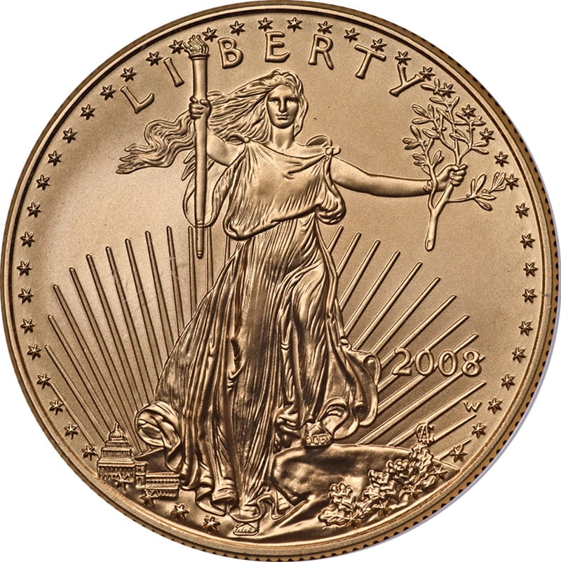 2008-W Gold American Eagle $50 NGC MS69 Burnished Coin: 2008-W Gold American Eagle $50 NGC MS69 Burnished Coin This stunning 2008-W Gold American Eagle $50 coin is certified by NGC with a grade of MS69, reflecting its exceptional quality and eye appeal. Th