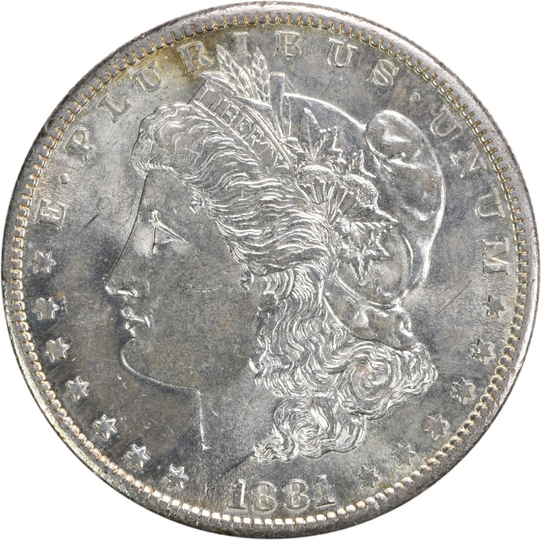 Choice BU 1881 San Francisco Morgan Dollar Silver Uncirculated Uncertified: Choice BU 1881 San Francisco Morgan Dollar Silver Uncirculated Uncertified This is an 1881-S Morgan Silver Dollar from the United States, featuring a Choice Brilliant Uncirculated (BU) grade. The coin