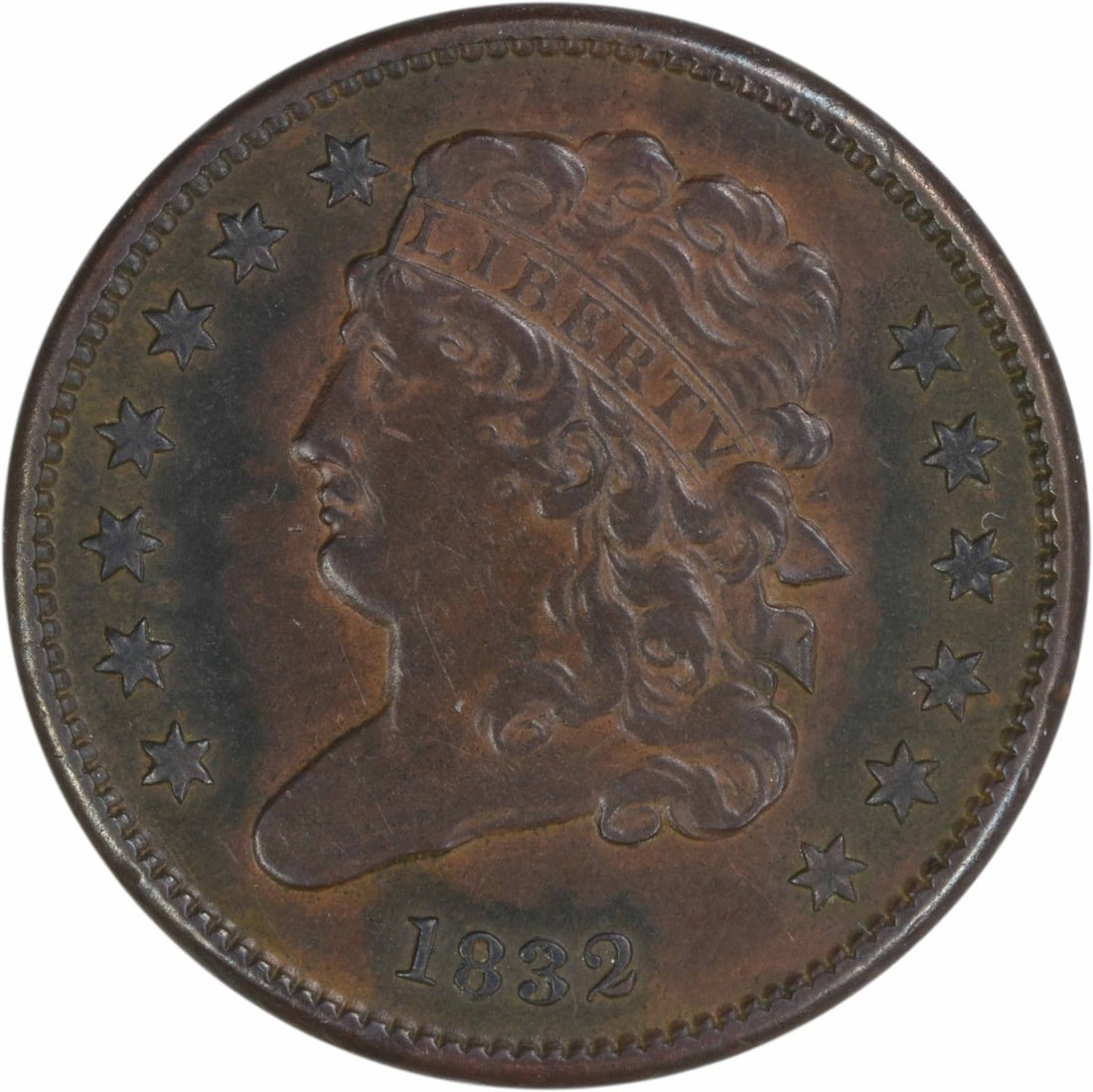 1832 Classic Head Half Cent AU Grade Philadelphia Mint Copper Coin (1 of 2)
