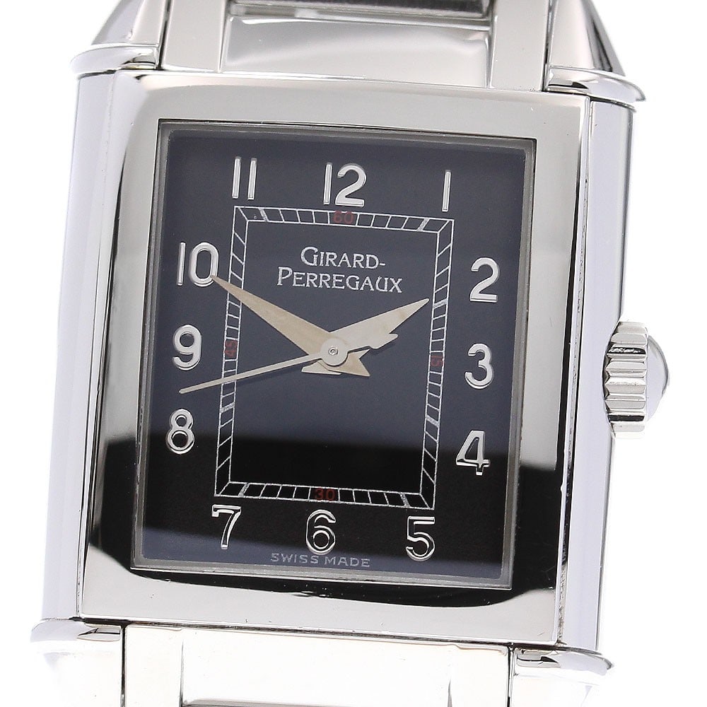 Girard Perregaux Vintage Ladies Manual Winding Wristwatch 2589: Girard Perregaux Vintage Ladies Manual Winding Wristwatch 2589 This Girard Perregaux 2589 vintage women's wristwatch features a stainless steel case and bracelet with a black dial. The watch operates 