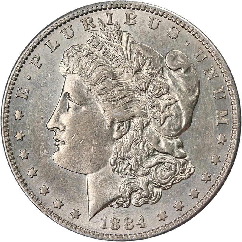 1884 San Francisco Morgan Dollar Silver AU/BU Details Uncertified US Coin: 1884 San Francisco Morgan Dollar Silver AU/BU Details Uncertified US Coin The 1884-S Morgan Silver Dollar features attractive eye appeal, strong luster, and a sharp strike. The coin displays pleasing 