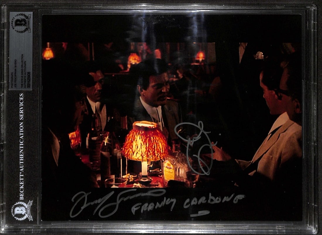 Goodfellas 8x10 Photo Signed by Joe Pesci and Frank Sivero Beckett Authenticated: Goodfellas 8x10 Photo Signed by Joe Pesci and Frank Sivero Beckett Authenticated This is an original 8x10 color photograph from the movie Goodfellas, autographed by actors Joe Pesci and Frank Sivero. 