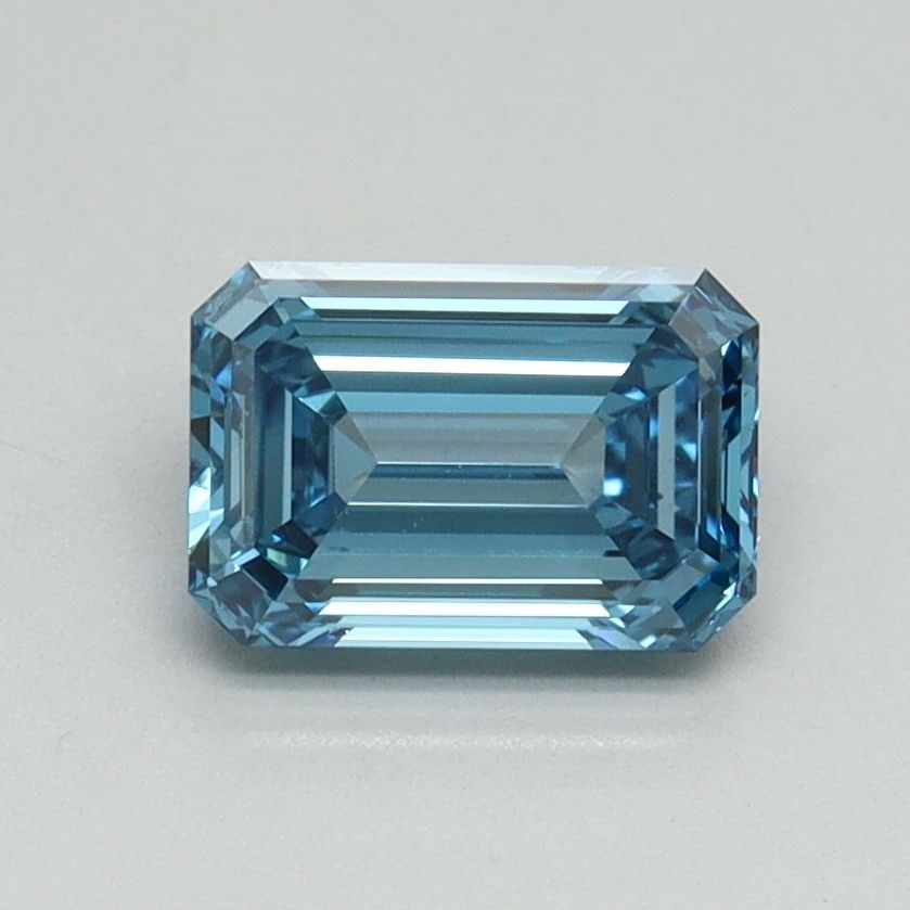 Loose Diamond - EMERALD 1.02ct Fancy Vivid Blue VS2: Loose Diamond - EMERALD 1.02ct Fancy Vivid Blue VS2 Source: This is a real non-mined Diamond that has been grown in a lab Shape: EMERALD Carats: 1.02 Color: Fancy Vivid Blue Certification: IGI Video:
