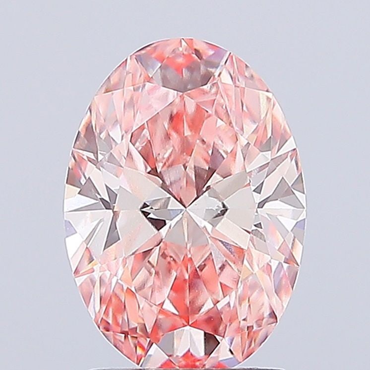Loose Diamond - OVAL 2.09ct Fancy Vivid Pink VVS2: Loose Diamond - OVAL 2.09ct Fancy Vivid Pink VVS2 Source: This is a real non-mined Diamond that has been grown in a lab Shape: OVAL Carats: 2.09 Color: Fancy Vivid Pink Certification: IGI Video: