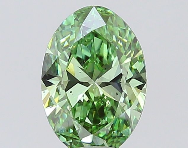 Loose Diamond - OVAL 1.58ct Fancy Vivid Green SI1: Loose Diamond - OVAL 1.58ct Fancy Vivid Green SI1 Source: This is a real non-mined Diamond that has been grown in a lab Shape: OVAL Carats: 1.58 Color: Fancy Vivid Green Certification: IGI Video: