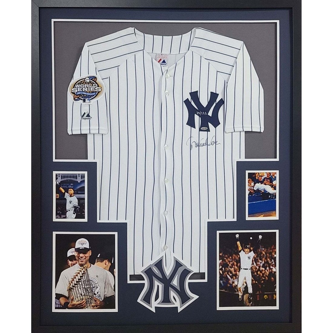 Derek Jeter Autographed Framed Jersey Steiner Authenticated NY Yankees (1 of 2)