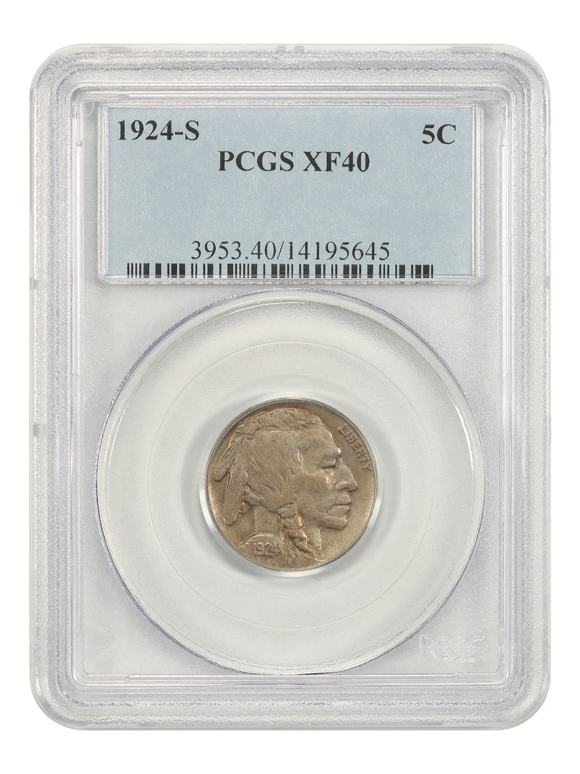 PCGS XF40 1924-S Buffalo Nickel San Francisco Key Date (1 of 4)
