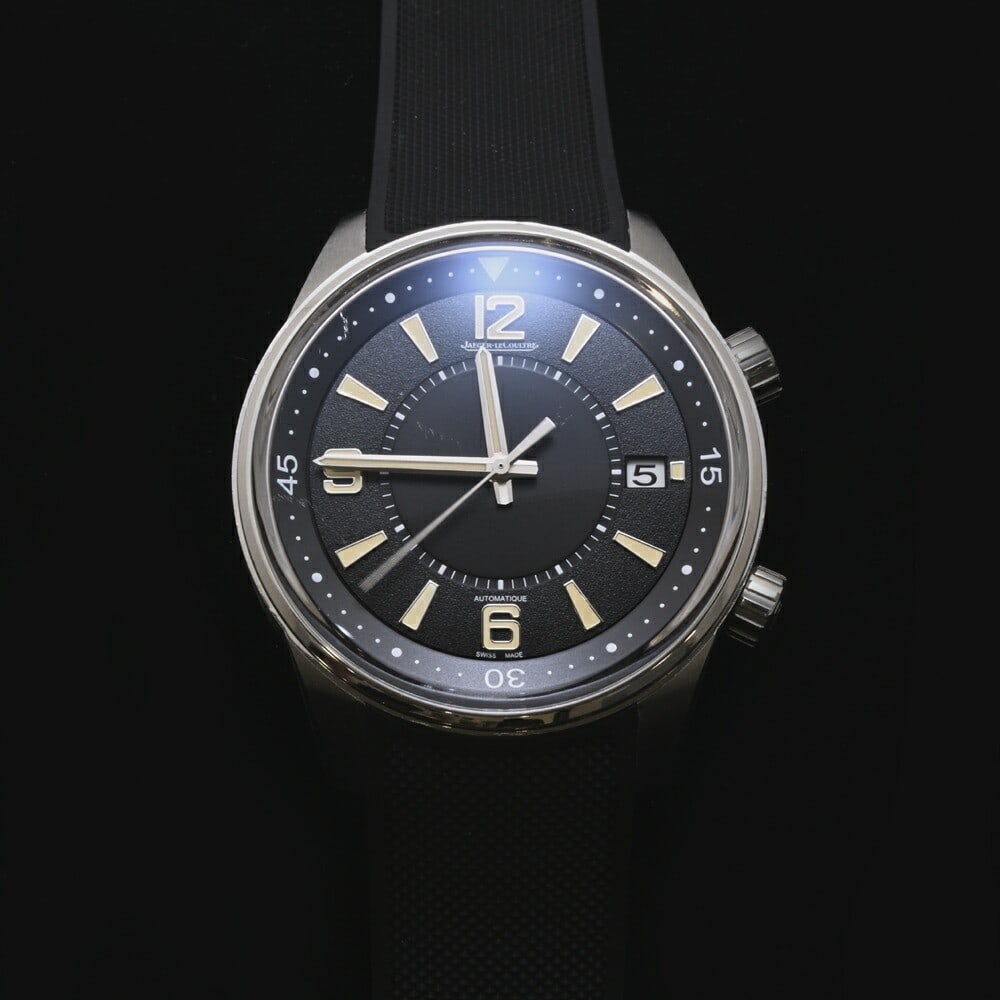 Jaeger-LeCoultre Polaris Date Automatic Steel Men's Wristwatch: Jaeger-LeCoultre Polaris Date Automatic Steel Men's Wristwatch This Jaeger-LeCoultre Polaris Date Q9068670 men's wristwatch features a stainless steel case and a genuine rubber strap with a stainless 