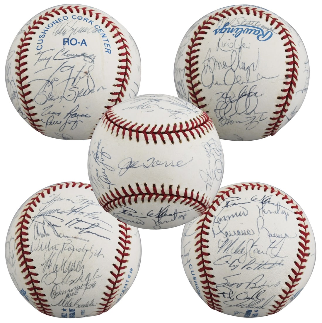 1998 Yankees Signed OML Baseball Torre Rivera Raines Beckett Authenticated (1 of 8)