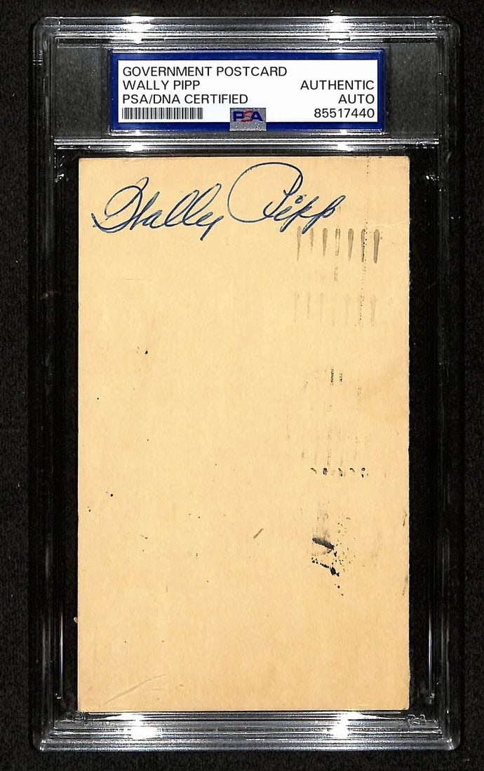 Wally Pipp Autographed NY Yankees 3x5 Postcard PSA/DNA 196933 (1 of 1)