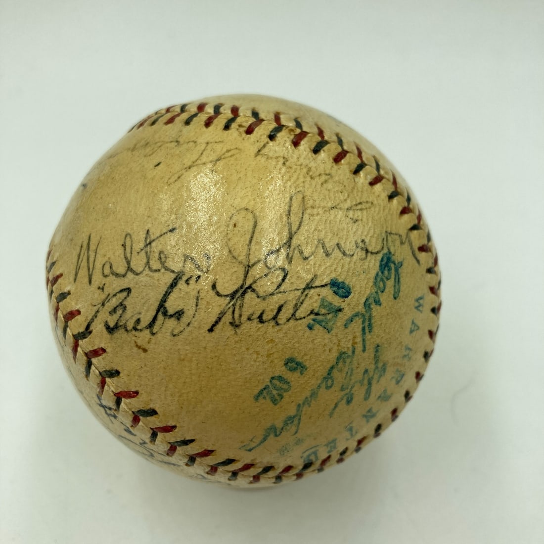 1912 1919 Official American League ball 12 signatures JSA LOA: 1912 1919 Official American League ball 12 signatures JSA LOA This is an original Official American League baseball from 1912-1919, featuring 12 rare signatures from legendary baseball players, includ