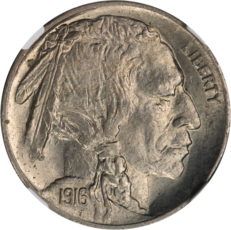 NGC MS64 1916-P Buffalo Nickel FS-402 2-Feather: NGC MS64 1916-P Buffalo Nickel FS-402 2-Feather This 1916-P Buffalo Nickel features the 2-Feather FS-402 variety and has been graded MS64 by NGC. The coin displays strong strike, attractive luster, an