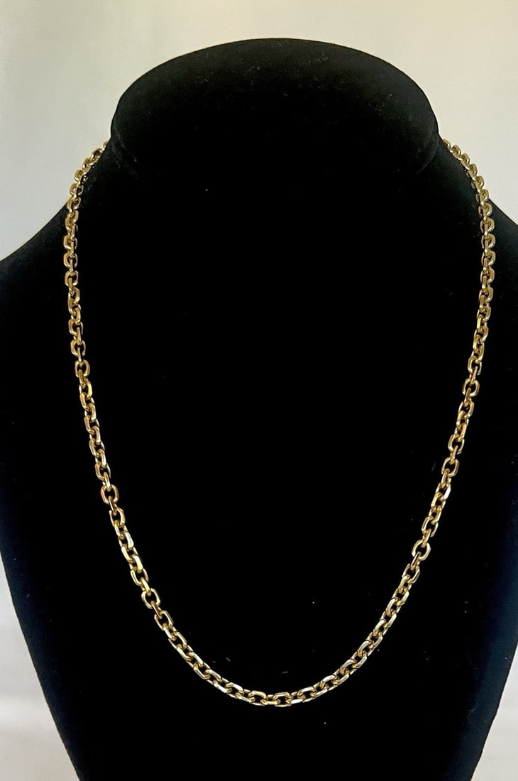 Italy 18k Yellow Gold Chain Necklace 18.75 Inch Signed Hallmarked (1 of 4)