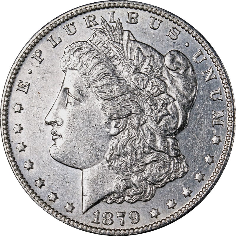 1879-S Morgan Silver Dollar Rev 78 Uncertified Nice AU/BU: 1879-S Morgan Silver Dollar Rev 78 Uncertified Nice AU/BU This 1879-S Reverse 78 Morgan Silver Dollar showcases remarkable eye appeal, characterized by its fantastic luster and strong strike. It featu