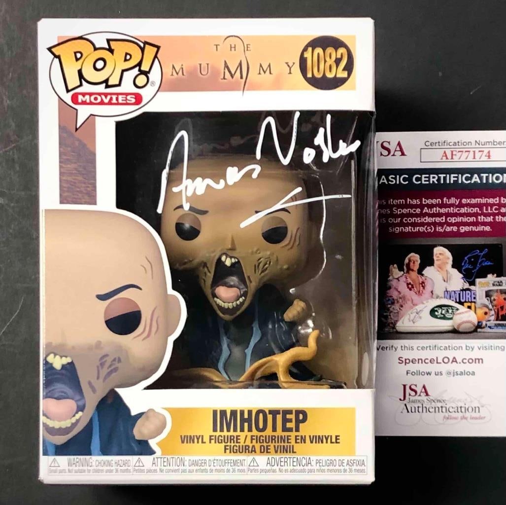 Imhotep Funko Pop Signed by Arnold Vosloo The Mummy JSA Authenticated: Imhotep Funko Pop Signed by Arnold Vosloo The Mummy JSA Authenticated This rare Funko Pop collectible features Arnold Vosloo's signature as Imhotep from the movie 'The Mummy.' Authenticated by James S