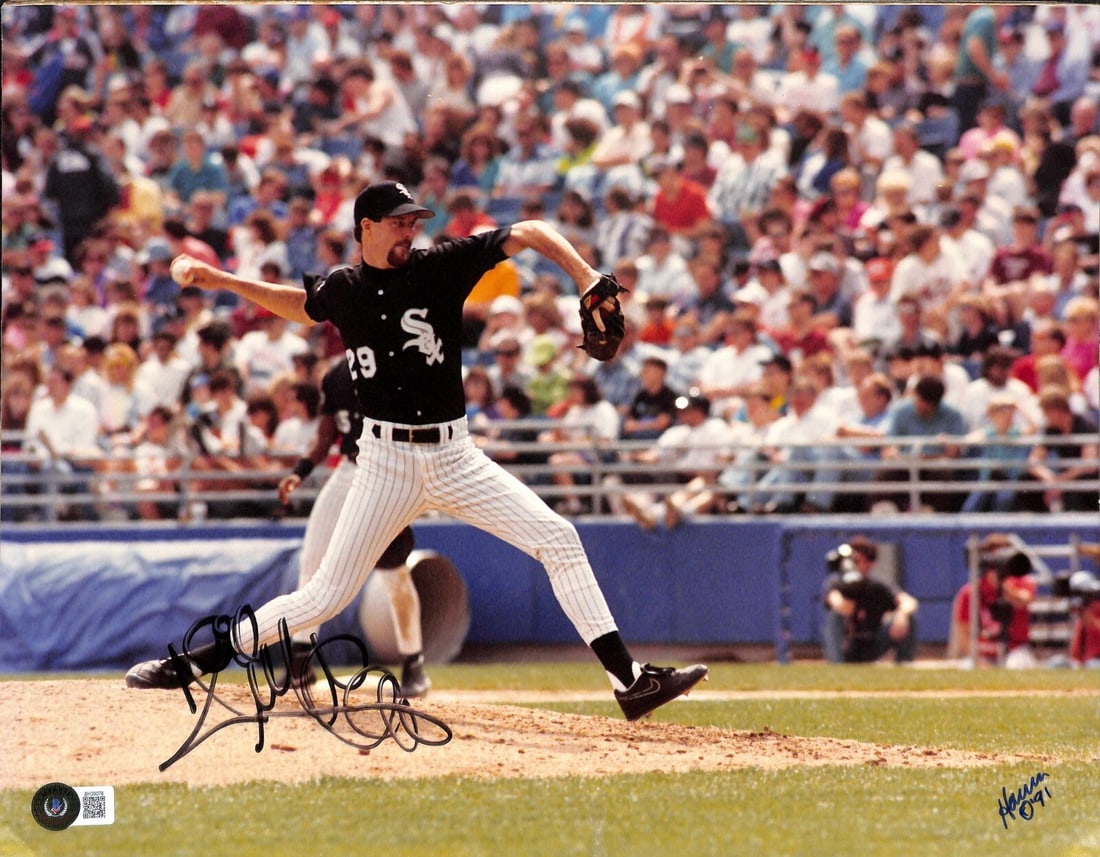 Jack McDowell Chicago White Sox Autographed 11x14 Photo Beckett Certified: Jack McDowell Chicago White Sox Autographed 11x14 Photo Beckett Certified This autographed 11x14 photograph features Jack McDowell, the renowned Chicago White Sox pitcher, showcasing his signature in 