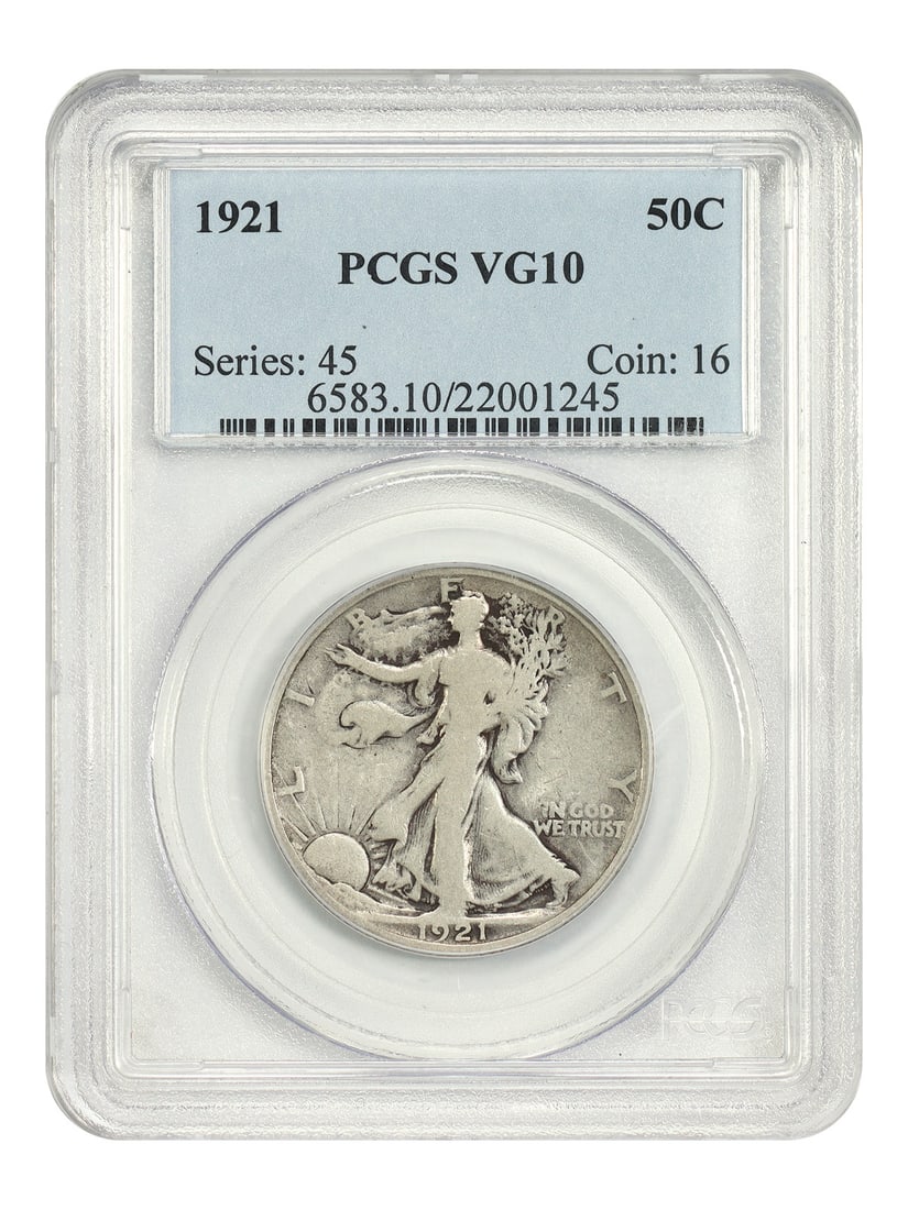 PCGS VG10 1921 Walking Liberty Half Dollar Key Date (1 of 4)