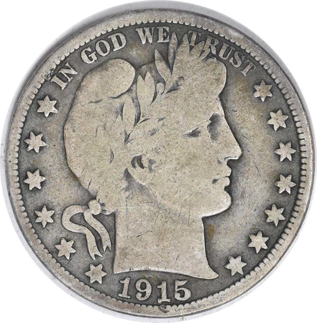 1915 Philadelphia Barber Half Dollar 90 Percent Silver Very Good Grade Uncertified (1 of 2)