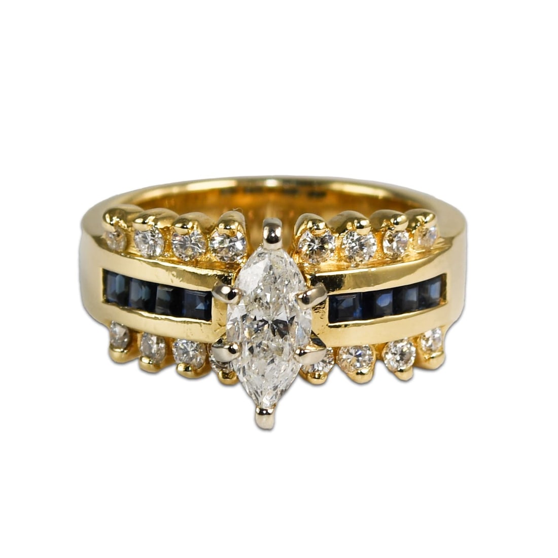 Marquise Diamond Cocktail Ring 14K Yellow Gold Size 6: Marquise Diamond Cocktail Ring 14K Yellow Gold Size 6 This elegant cocktail ring features a marquise-cut natural diamond set in 14k yellow gold. The ring is designed in a classic style and is suitable