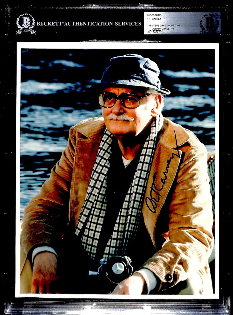 Art Carney Autographed 8x10 Photo Beckett Authenticated: Art Carney Autographed 8x10 Photo Beckett Authenticated This is an original 8x10 photograph signed by Art Carney, renowned for his role in the movie *Letters from Frank*. The autograph is rendered in 