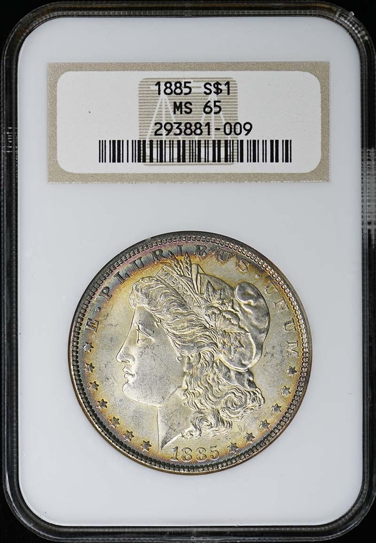 NGC MS65 1885 Philadelphia Morgan Dollar: NGC MS65 1885 Philadelphia Morgan Dollar This 1885 Morgan Dollar is a classic United States silver coin graded MS65 by NGC, indicating a high-quality, uncirculated condition. Struck in Philadelphia, i