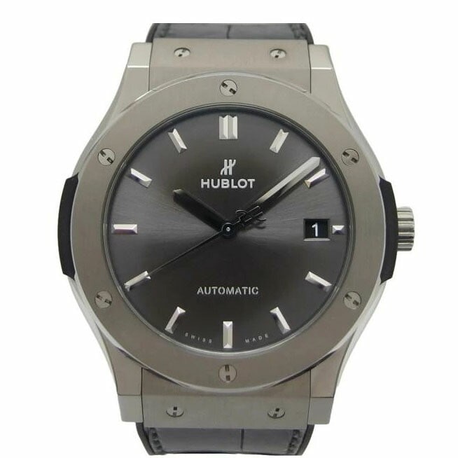 Hublot Classic Fusion Titanium Automatic Men's Wristwatch 511.NX.7071.LR: Hublot Classic Fusion Titanium Automatic Men's Wristwatch 511.NX.7071.LR This Hublot Classic Fusion Racing Titanium wristwatch for men features a robust titanium case and an automatic movement. The wa