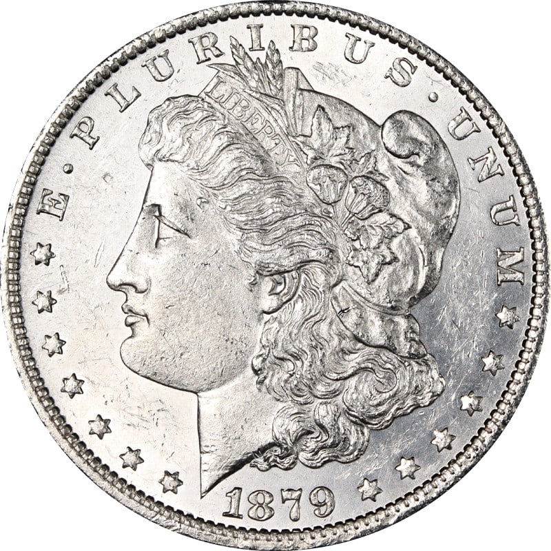1879 O Mint Silver Dollar Morgan Type United States Coin: 1879 O Mint Silver Dollar Morgan Type United States Coin This 1879-O Morgan Silver Dollar is a circulated coin composed of silver with a fineness of 0.9. Minted at the New Orleans Mint, it originates 