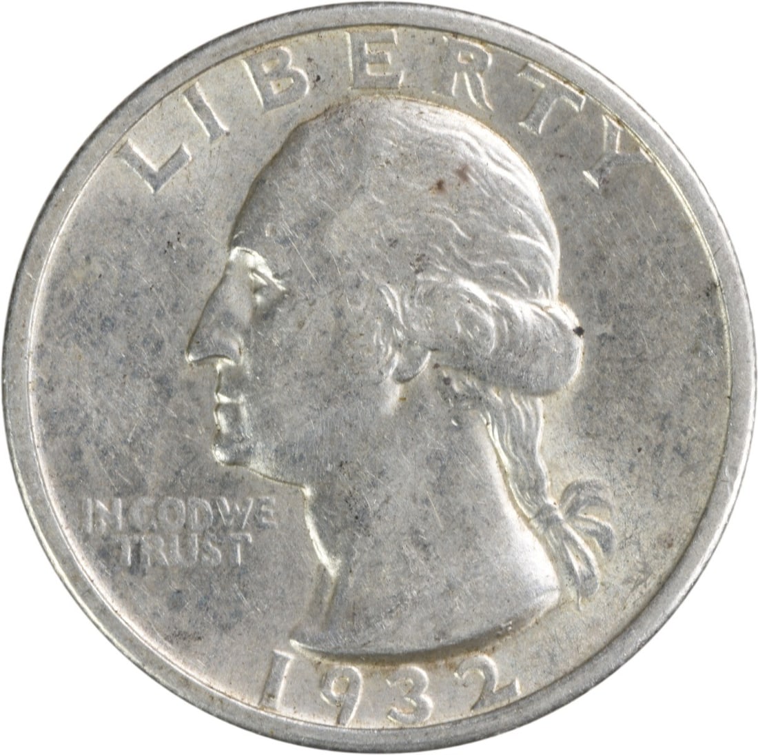 1932-S Washington Silver Quarter AU Uncertified 90% Silver Coin: 1932-S Washington Silver Quarter AU Uncertified 90% Silver Coin This 1932-S Washington Silver Quarter features a stunning design by John Flanagan and is made of 90% silver and 10% copper. Classified a