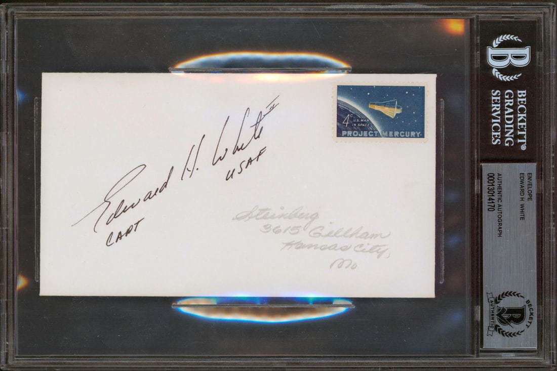 Beckett Slabbed Apollo 1 Signed Envelope by Edward White (1 of 5)