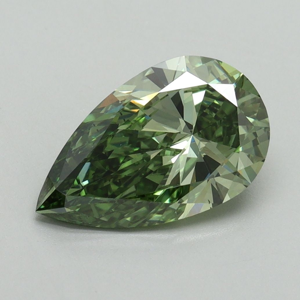 Loose Diamond - PEAR 2.09ct Fancy Vivid Green VS2: Loose Diamond - PEAR 2.09ct Fancy Vivid Green VS2 Source: This is a real non-mined Diamond that has been grown in a lab Shape: PEAR Carats: 2.09 Color: Fancy Vivid Green Certification: IGI Video: