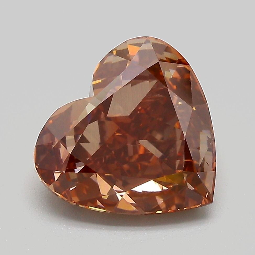 Loose Diamond - HEART 3.54ct Fancy Pinkish Brown VVS2: Loose Diamond - HEART 3.54ct Fancy Pinkish Brown VVS2 Source: This is a real non-mined Diamond that has been grown in a lab Shape: HEART Carats: 3.54 Color: Fancy Pinkish Brown Certification: IGI Vide