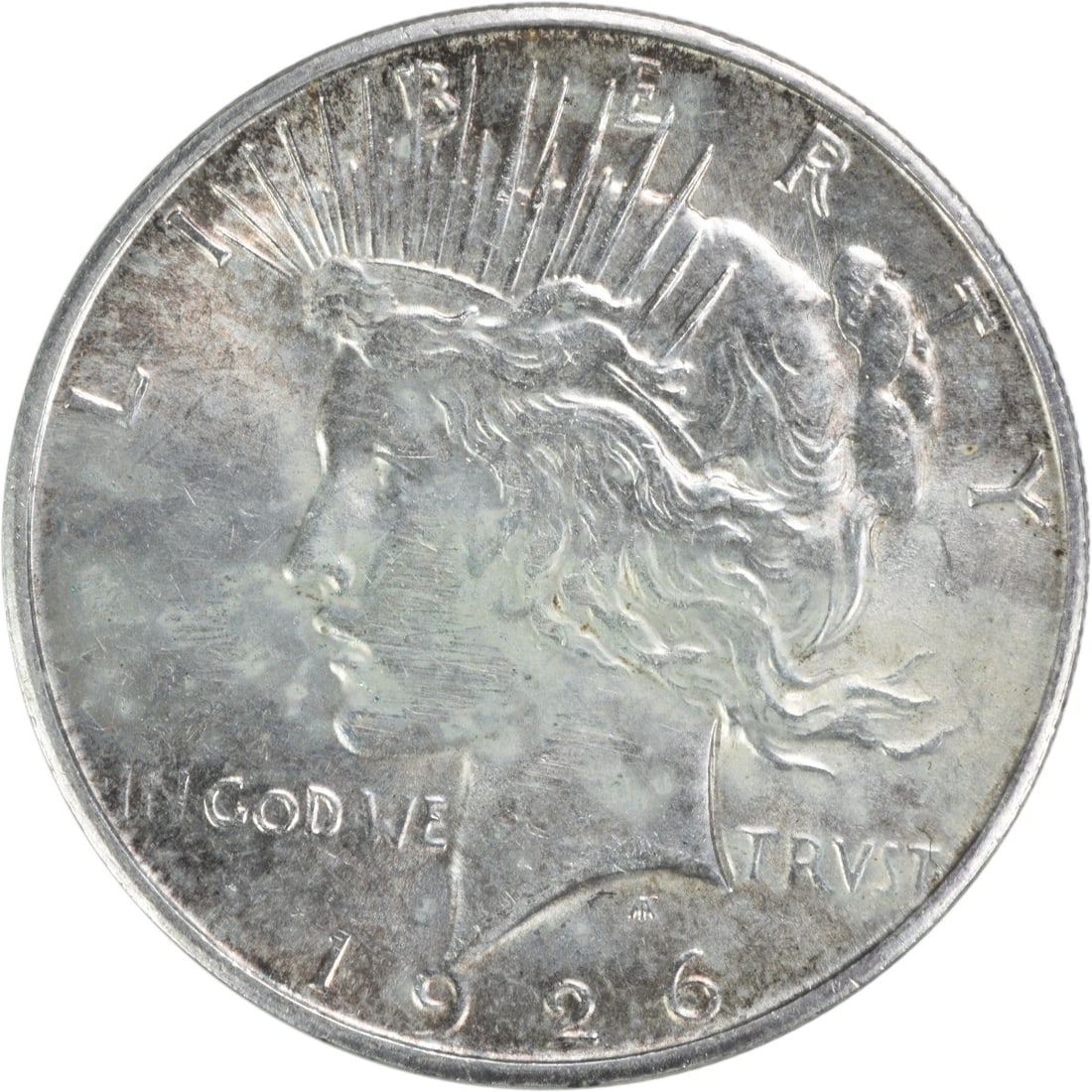 1926-S Peace Silver Dollar AU Uncertified 90% Silver Coin: 1926-S Peace Silver Dollar AU Uncertified 90% Silver Coin This 1926-S Peace Silver Dollar is a remarkable piece of numismatic history, featuring a design by Anthony de Francisci. Minted in San Francis