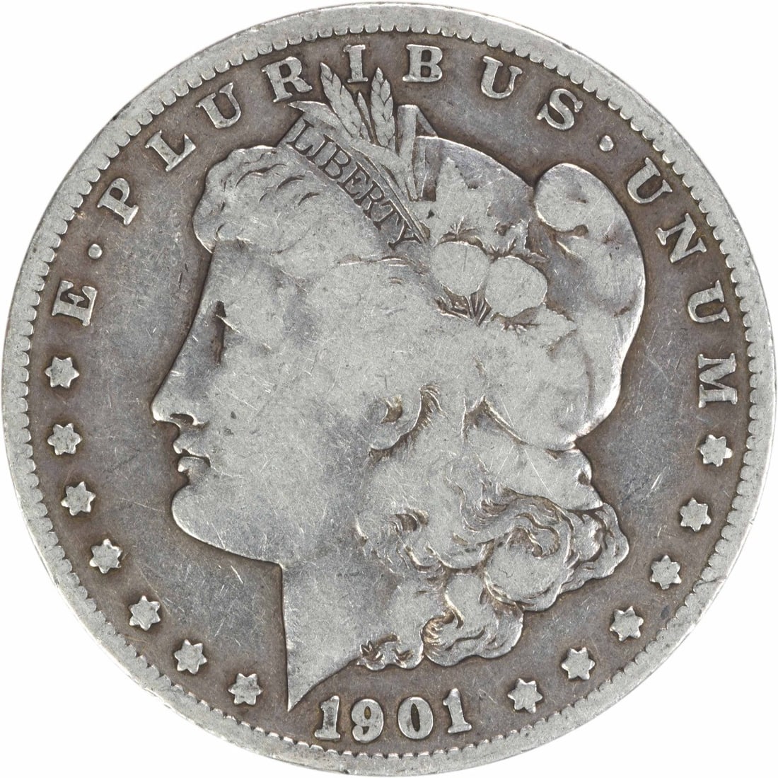 1901-S Morgan Silver Dollar VG Uncertified 90% Silver San Francisco Coin: 1901-S Morgan Silver Dollar VG Uncertified 90% Silver San Francisco Coin This 1901-S Morgan Silver Dollar showcases the classic design by George T. Morgan, a true collector's item for enthusiasts of A